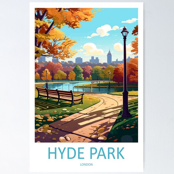 Item preview, Hyde Park Travel Print Wall Art Hyde Park Wall Hanging Home Décor Hyde Park Gift Art Lovers London England Art Lover Gift designed and sold by banstore71.