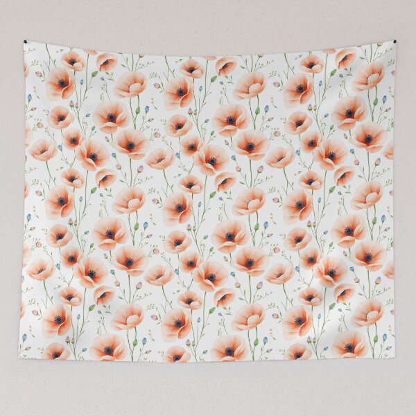 Item preview, Soft Peach Flowers on White Background designed and sold by svarupa.
