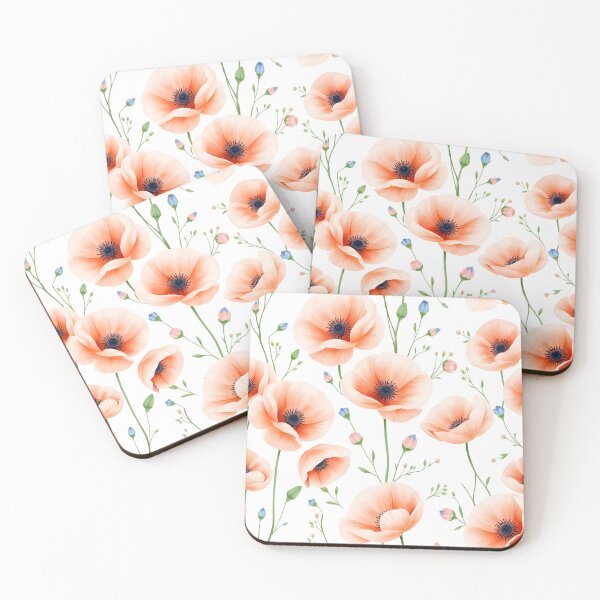 Item preview, Soft Peach Flowers on White Background designed and sold by svarupa.