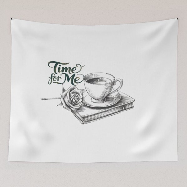 Item preview, Cup of Tea accompanied by a book with the text ' time for me' designed and sold by Tomasz  Siennicki.