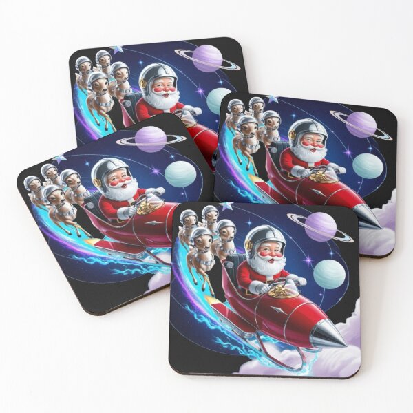 Item preview, Santa's Space Sleigh Ride Funny Sci-Fi Christmas Shirt designed and sold by cirereyes.