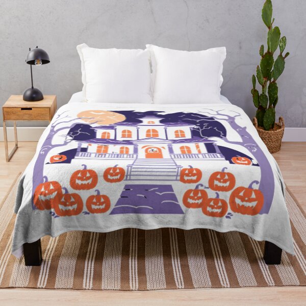 Item preview, Halloween Haunted House Pumpkins Purple designed and sold by James Gunn.