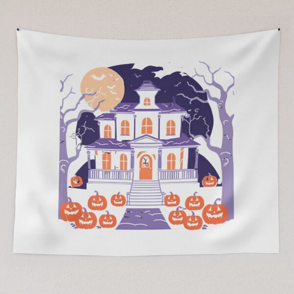 Item preview, Halloween Haunted House Pumpkins Purple designed and sold by James Gunn.