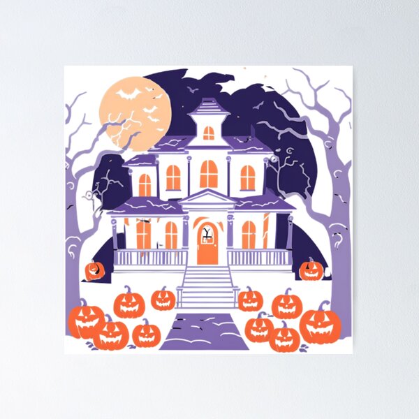 Item preview, Halloween Haunted House Pumpkins Purple designed and sold by James Gunn.