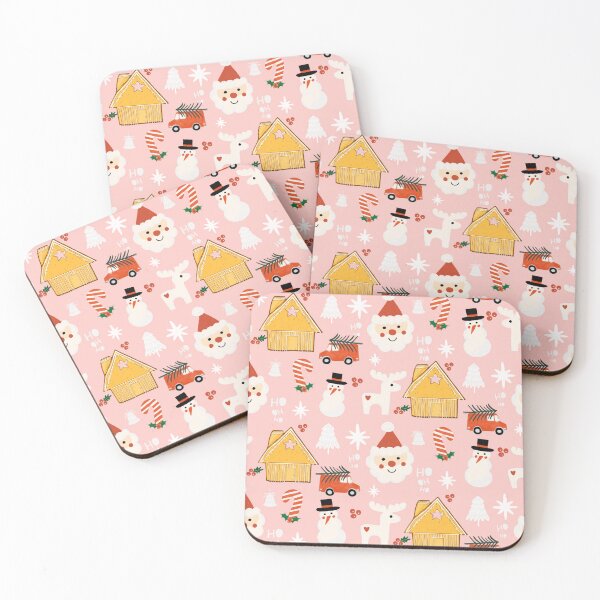 Item preview, Holiday Christmas Santa Workshop Minimal Retro Pink designed and sold by susycosta.