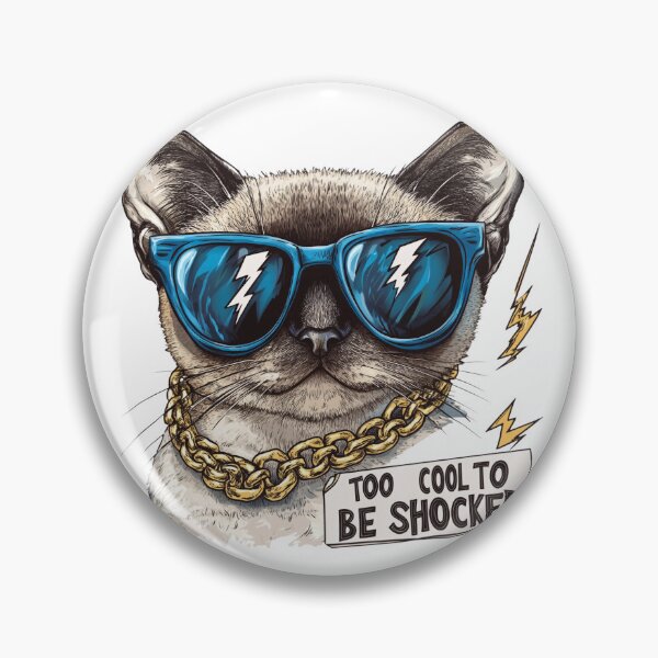 Item preview, Too Cool to Be Shocked – Lightning-Eyed Siamese Cat designed and sold by ShanCoMeow.