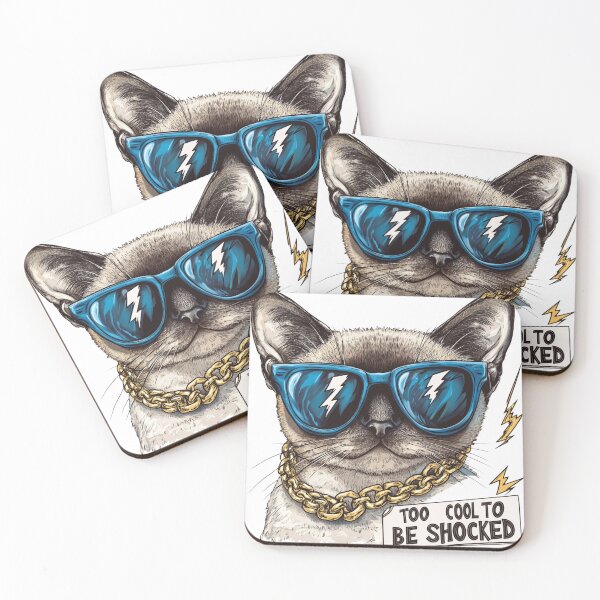 Item preview, Too Cool to Be Shocked – Lightning-Eyed Siamese Cat designed and sold by ShanCoMeow.