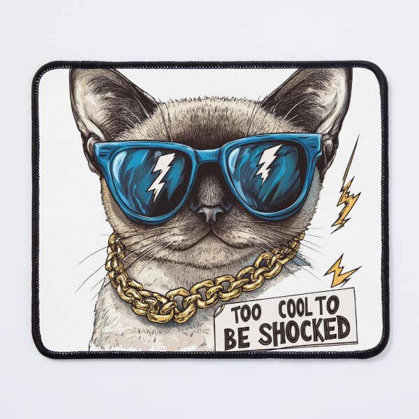 Item preview, Too Cool to Be Shocked – Lightning-Eyed Siamese Cat designed and sold by ShanCoMeow.