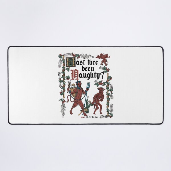Artikelvorschau, Krampus im mittelalterlichen Stil – Liste der Unartigen – Lustige englische Retro-Vintage-Geschichte entworfen und verkauft von Nemons.
