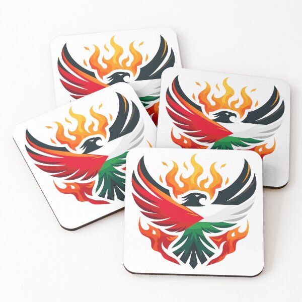 Aperçu de l'œuvre drapeau palestinien aigle de feu créée et vendue par Slice Of Seed.