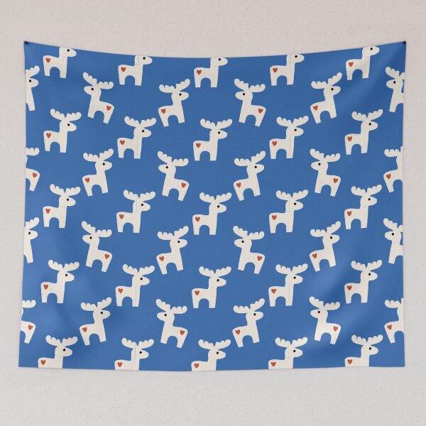 Item preview, Dala Horse Minimal Retro Bold Blue Denim designed and sold by susycosta.
