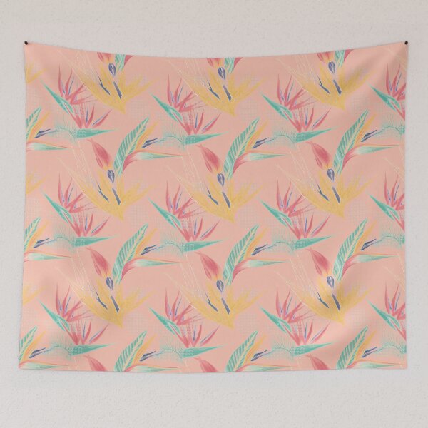Item preview, Bird of paradise printed (muted coral) designed and sold by digitaldazzle13.