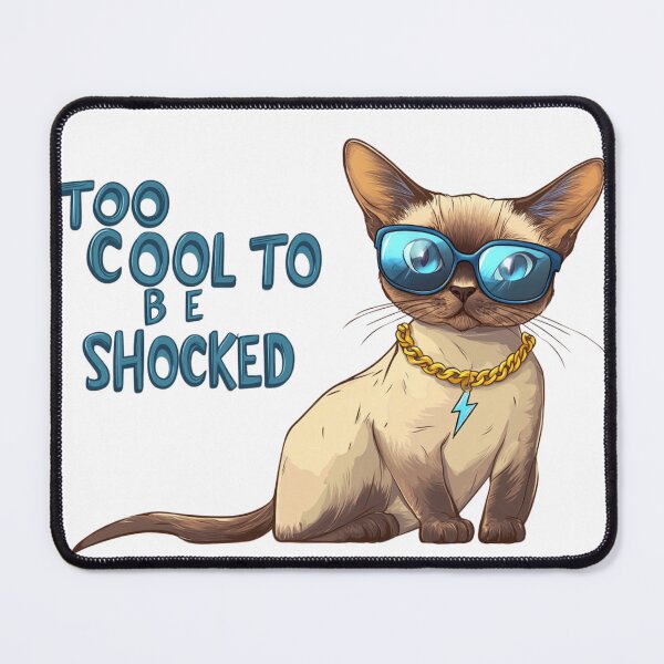Item preview, Too Cool to Be Shocked – Lightning-Eyed Siamese Cat designed and sold by ShanCoMeow.