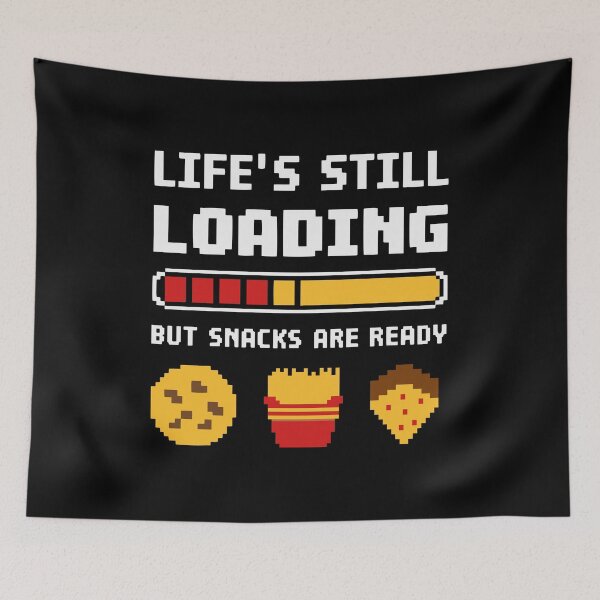 Item preview, Funny Pixel Art Snack Humor - Life’s Still Loading designed and sold by Designer-Girl.