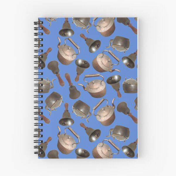Item preview, Antique Bells and Copper Kettles on Montana Sky Blue designed and sold by Art in My Loft.