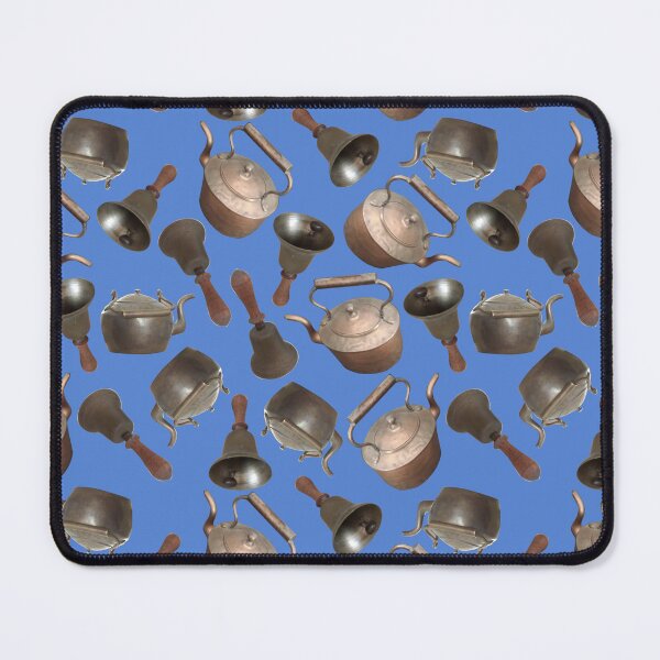 Item preview, Antique Bells and Copper Kettles on Montana Sky Blue designed and sold by Art in My Loft.