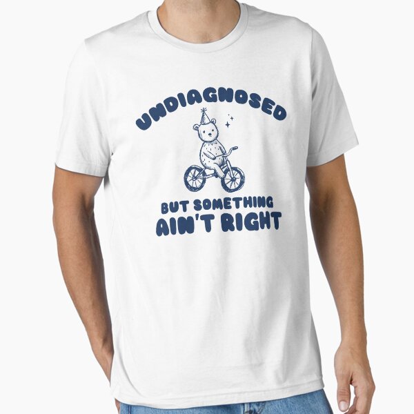 Aperçu de l'œuvre Non diagnostiqué mais quelque chose ne va pas, T-shirt rétro de dessin animé, T-shirt étrange, T-shirt mème, T-shirt panda poubelle, unisexe créée et vendue par samidsou.