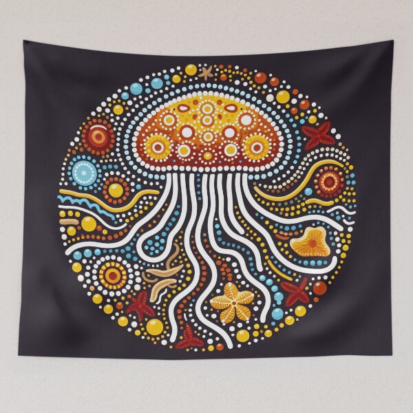 Item preview, Cute Orange Jellyfish by heidiannemorris © designed and sold by FOLK ART FUSION.