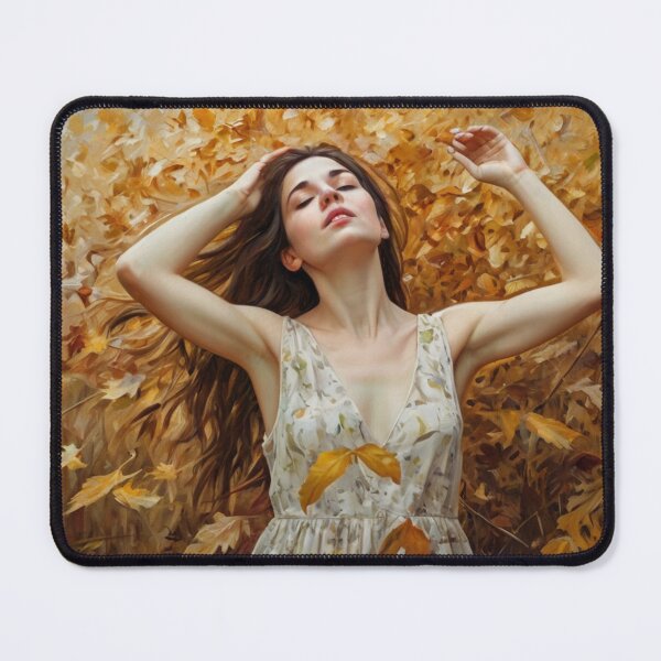 Item preview, A Beautiful Girl surrounded by falling Autumnal leaves after Bougereau designed and sold by Vintage Designs +.