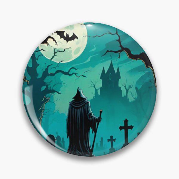 Artikelvorschau, Unheimliche Halloween-Friedhofsszene bei Nacht entworfen und verkauft von GrizzlyCollective.