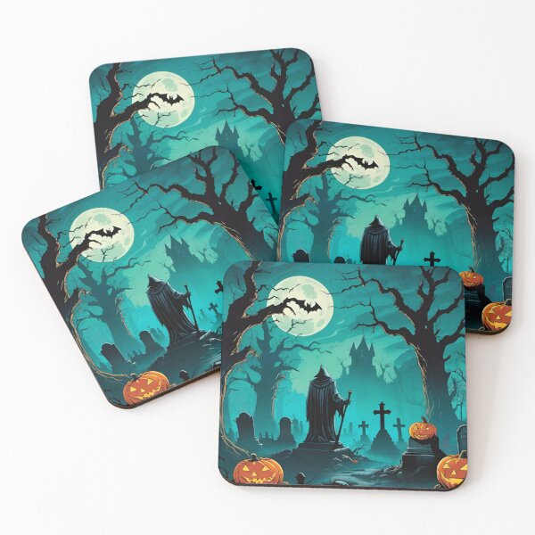 Item preview, Eerie Halloween Graveyard Scene at Night designed and sold by GrizzlyCollective.