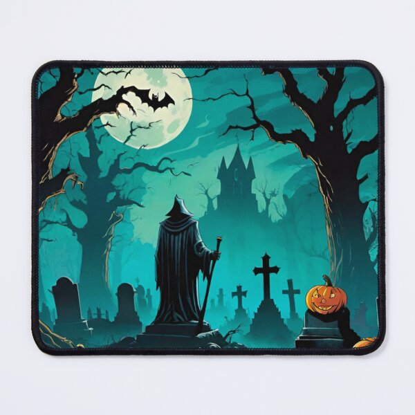 Item preview, Eerie Halloween Graveyard Scene at Night designed and sold by GrizzlyCollective.