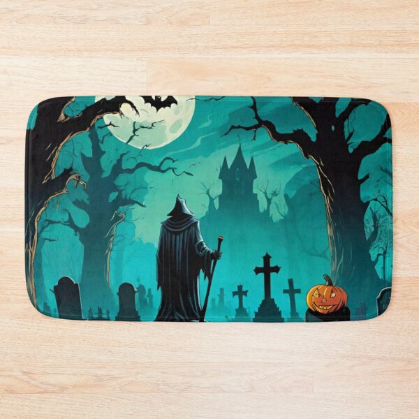 Item preview, Eerie Halloween Graveyard Scene at Night designed and sold by GrizzlyCollective.