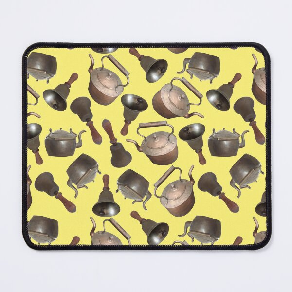Item preview, Antique Bells and Copper Kettles on Butter Yellow designed and sold by Art in My Loft.