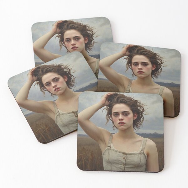 Item preview, Gothic style art of a beautiful woman standing in a corn field after Bougereau designed and sold by Vintage Designs +.