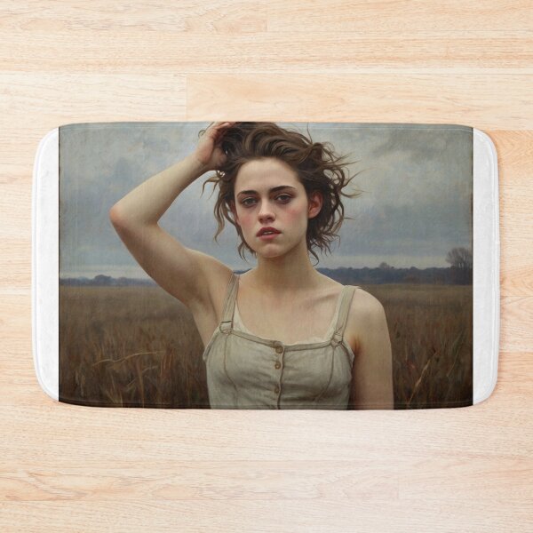 Item preview, Gothic style art of a beautiful woman standing in a corn field after Bougereau designed and sold by Vintage Designs +.