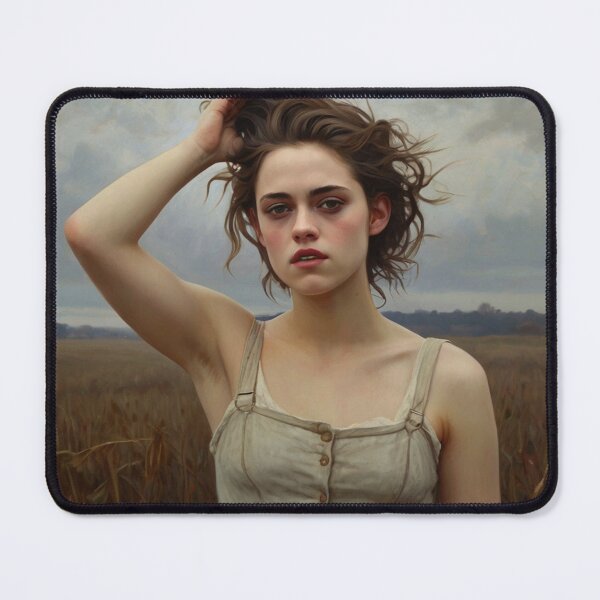 Item preview, Gothic style art of a beautiful woman standing in a corn field after Bougereau designed and sold by Vintage Designs +.