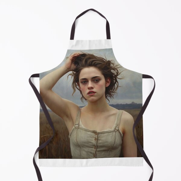 Item preview, Gothic style art of a beautiful woman standing in a corn field after Bougereau designed and sold by Vintage Designs +.