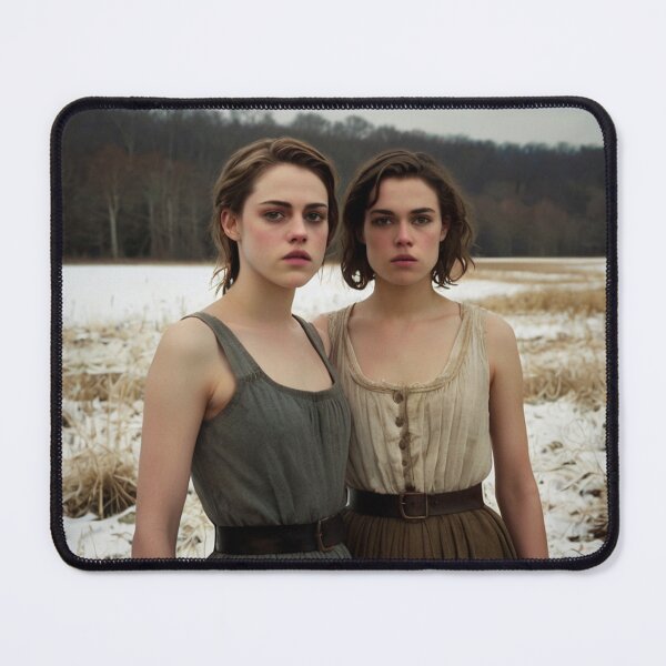 Item preview, Gothic style art of two beautiful women standing in a corn field after Bougereau designed and sold by Vintage Designs +.