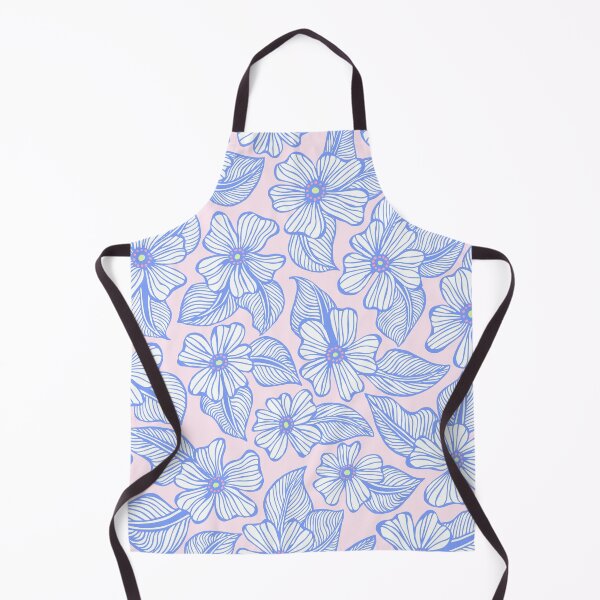 Item preview, Tropical baby Blue and Pink Hand Drawn Flowers and Leaves Pattern designed and sold by schorrnuff.
