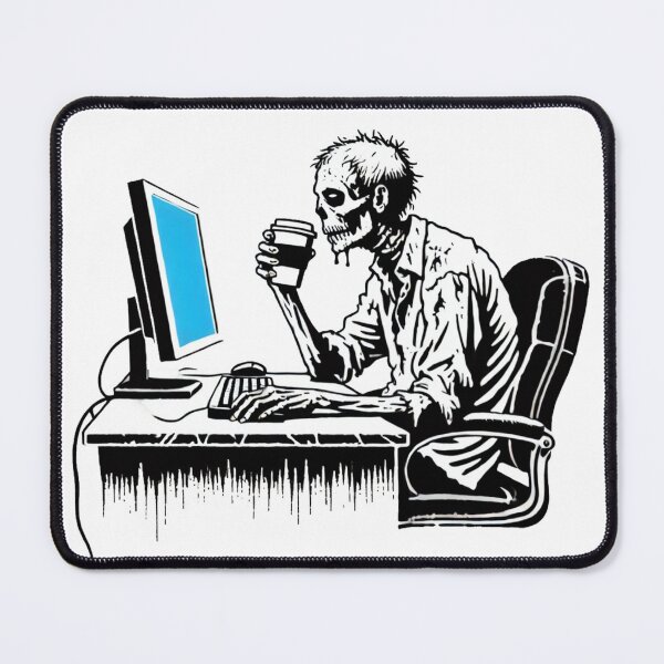 Item preview, Zombie Office Worker Drinking Coffee designed and sold by Blink Art Studio.