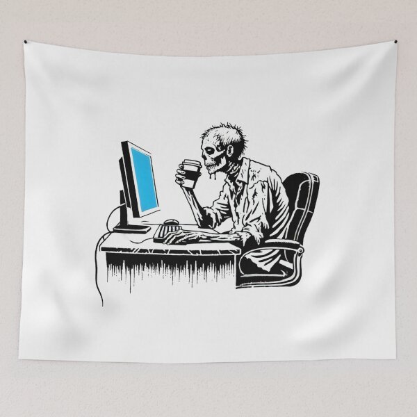 Item preview, Zombie Office Worker Drinking Coffee designed and sold by Blink Art Studio.