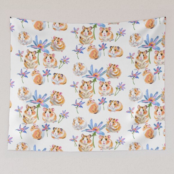 Item preview, Hamster Love : Blue Flowers designed and sold by critter-cuddle.