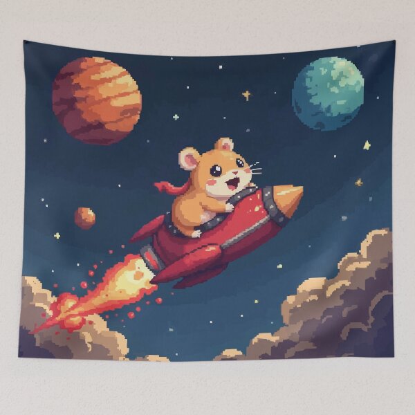 Item preview, Pixel Hamster in Galactic Flight designed and sold by NaturePixel.