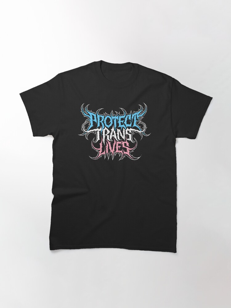 Thumbnail 3 von 7, Classic T-Shirt, Schützen Sie das Leben von Transsexuellen Death Metal Logo designt und verkauft von fusedtees.