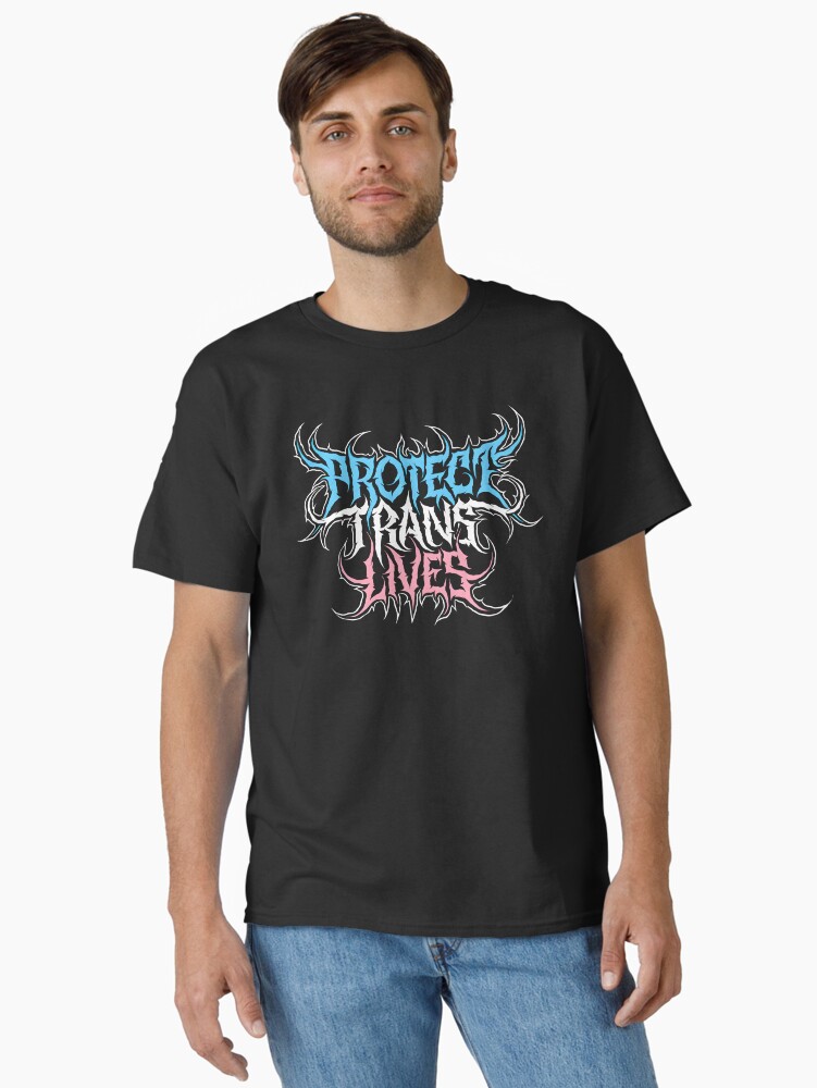 Thumbnail 2 von 7, Classic T-Shirt, Schützen Sie das Leben von Transsexuellen Death Metal Logo designt und verkauft von fusedtees.
