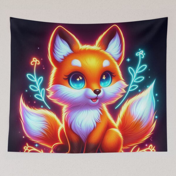 Item preview, Neon Fox Night designed and sold by TeslaSt0re.