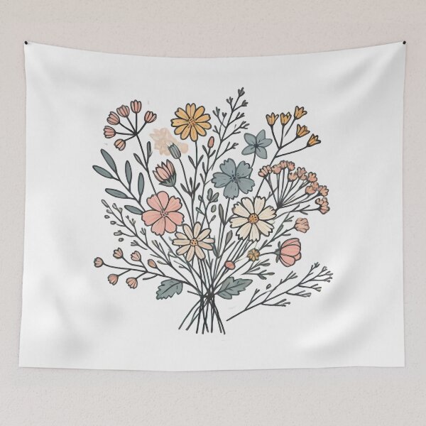 Item preview, Delicate Wildflower Bouquet. designed and sold by Linework Studio.
