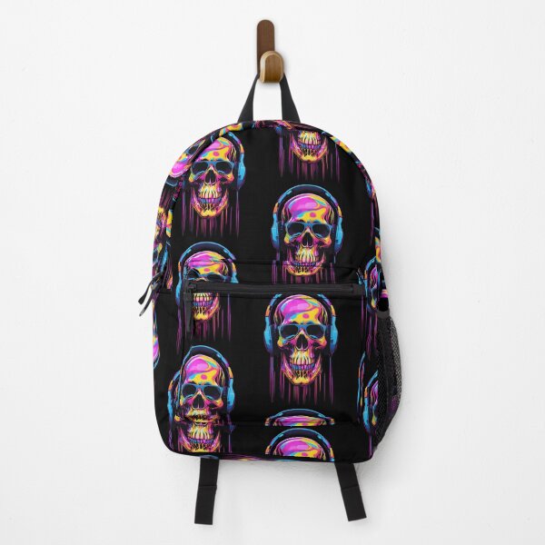 Item preview, Colorful Skull with Glasses, with Headphones, designed and sold by KolorellaS.