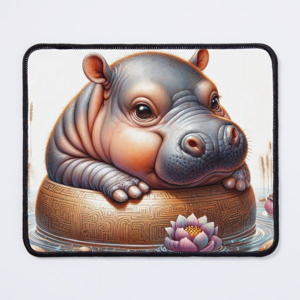 Item preview, Moodeng pygmy hippo floating  designed and sold by ChouWorkDesign.
