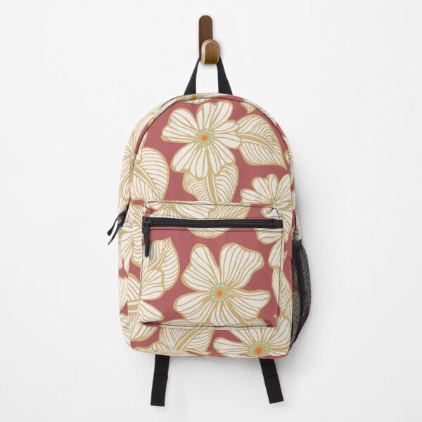 Item preview, Red and Gold Hand Drawn Tropical Flowers and Leaves Pattern designed and sold by schorrnuff.