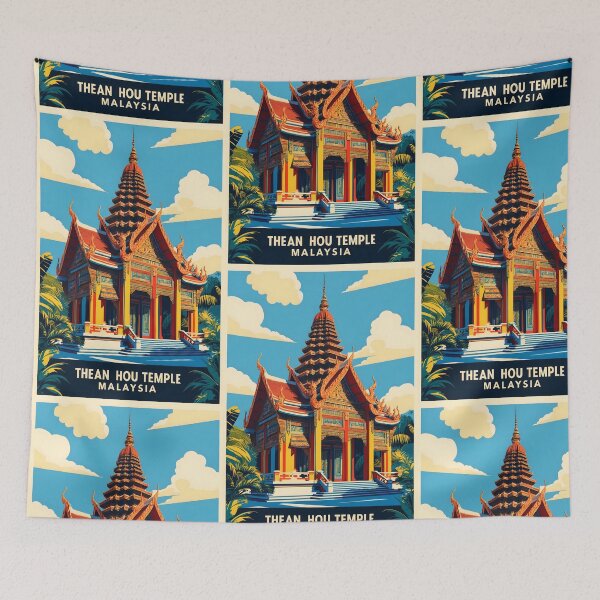 Item preview, Thean Hou Temple Malaysia Vintage Travel Tourism designed and sold by TravelersGems.