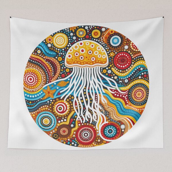 Item preview, Cute Orange Jellyfish by heidiannemorris © designed and sold by FOLK ART FUSION.
