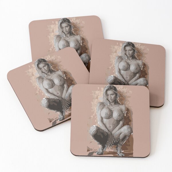 Item preview, Abstract portrait of a squatting woman in neutral tones designed and sold by Ihor Ivanov.