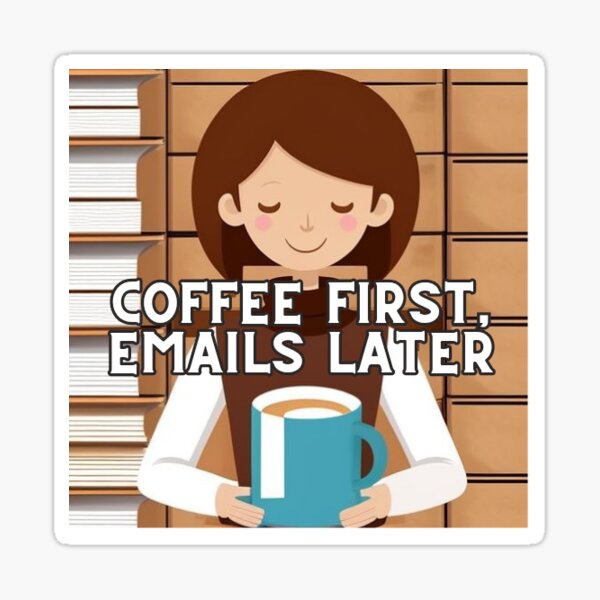 Item preview, Coffee first, emails later designed and sold by udaymehta911.