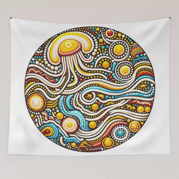 Item preview, Cute Orange Jellyfish by heidiannemorris © designed and sold by FOLK ART FUSION.